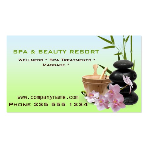 SPA & Beauty Resort  Business Cards (front side)