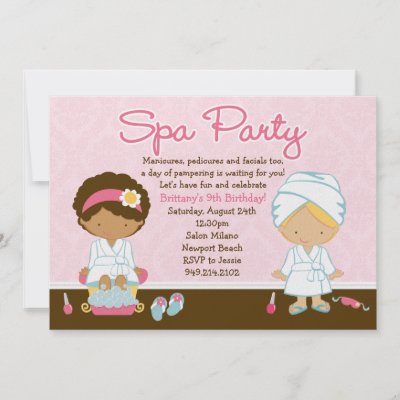  Party Invitations on To A Spa Party With This Cute Kids Spa Party Birthday Invitation