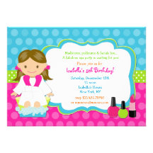 Spa Birthday Party Invitations