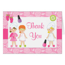 Spa Birthday Party Thank You Card