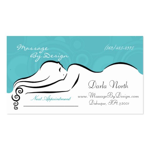 Spa Blue Darla  Business Cards (front side)