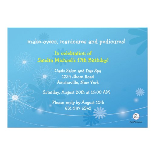 Spa Breeze Birthday Invitation