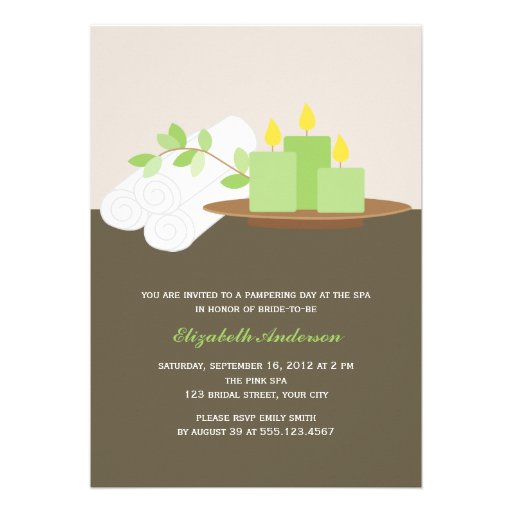 Spa Bridal Shower {green} Invitations