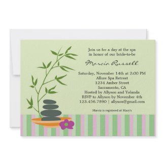 Spa Bridal Shower Invitation invitation