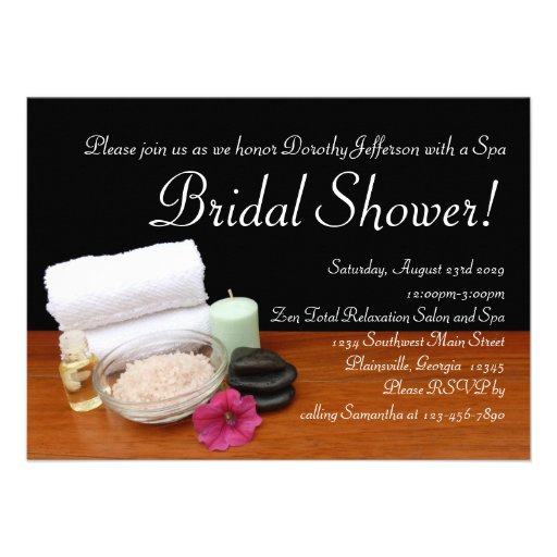 Spa Bridal Shower, Salon Scene Invitations
