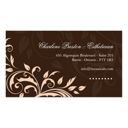 Spa Business Card (back side)