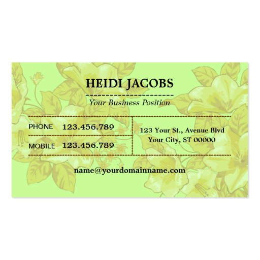 Spa Business Card Template (back side)
