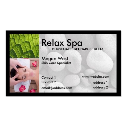 Spa business card - two sided (front side)