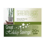 Spa Customer Holiday Discount (olive) Postcard