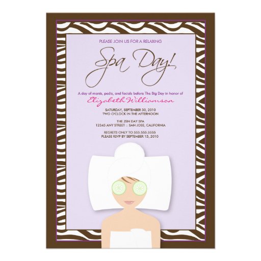Spa Day Bridal Shower Invitation (lavender)