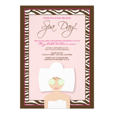 Spa Day Bridal Shower Invitation (pink) (10-pack)