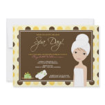 Spa Day Polka-dots Bridal Shower Invite (yellow)