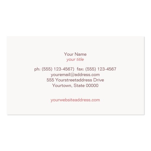 Spa Faux Gold Leaf  and Pink Linen Look Business Card Templates (back side)
