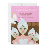 SPA Girls PARTY Birthday or Bridal Shower 5x7 Announcement