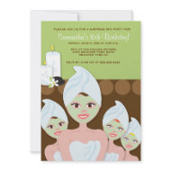SPA Girls PARTY Birthday or Bridal Shower 5x7 invitation
