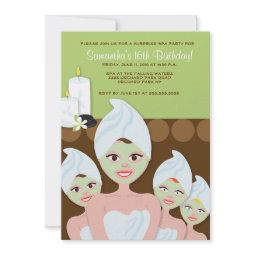 SPA Girls PARTY Birthday or Bridal Shower 5x7 invitation