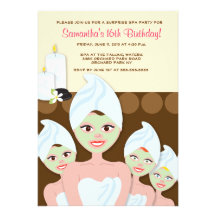SPA Girls PARTY Birthday or Bridal Shower 5x7 Invite