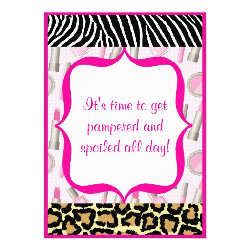 Spa Glamour Girl Birthday Party Invitations