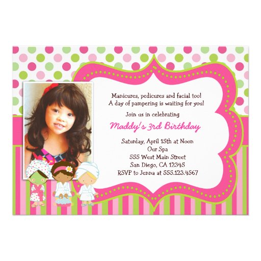 Spa Manicure Pedicure Birthday Party invitations