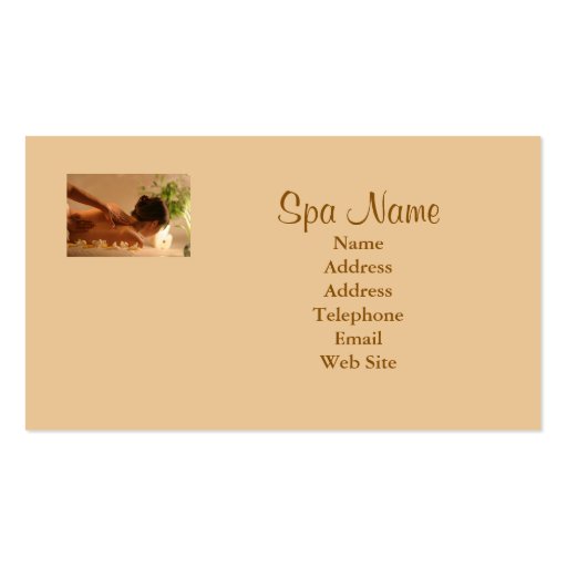 Spa Massage Business Card (back side)