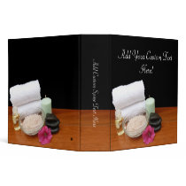 Spa/Massage/Pedicure Salon Scene Black/Color Binder