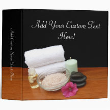 Spa/Massage/Pedicure Salon Scene Black/Color Binder