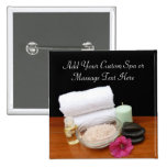 Spa/Massage/Pedicure Salon Scene Black/Color Button