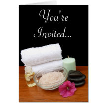 Spa/Massage/Pedicure Salon Scene Black/Color Card