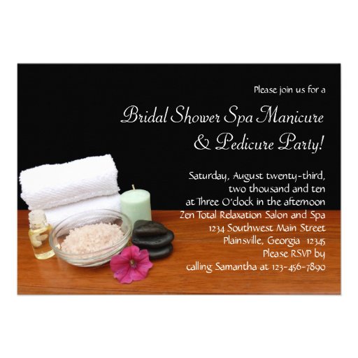 Spa/Massage/Pedicure Salon Scene Black/Color Personalized Announcement