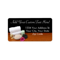 Spa/Massage/Pedicure Salon Scene Black/Color Custom Address Labels