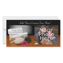 Spa/Massage/Pedicure Salon Scene Black/Color Customized Photo Card