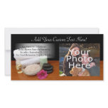 Spa/Massage/Pedicure Salon Scene Black/Color Customized Photo Card