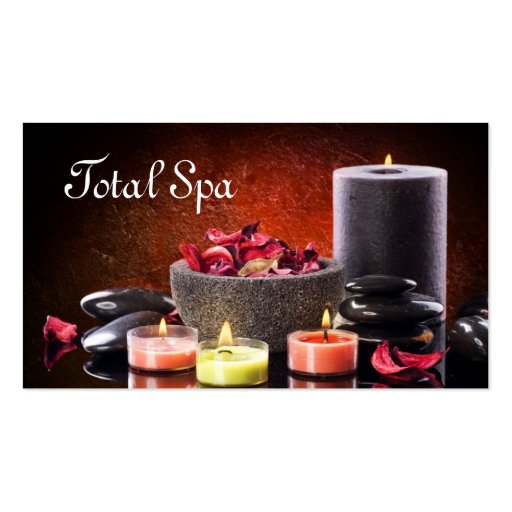 Spa Massage Salon Business Card Candles (front side)