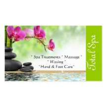 Spa Massage Salon Business Card Green