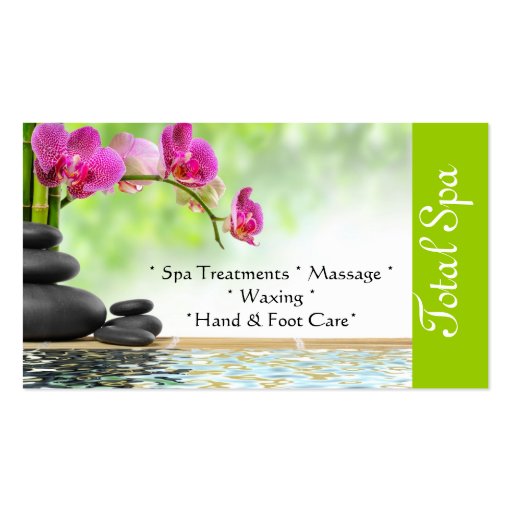 Spa Massage Salon Business Card Green