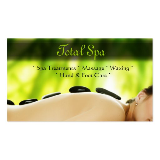 Spa Massage Salon Business Card Green Rocks