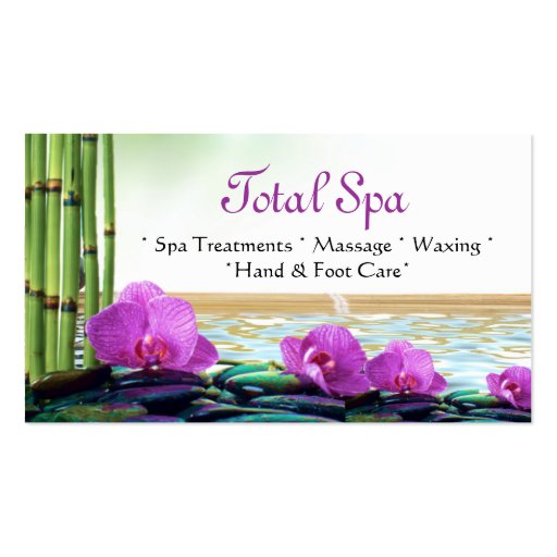 Spa Massage Salon Business Card Purple White