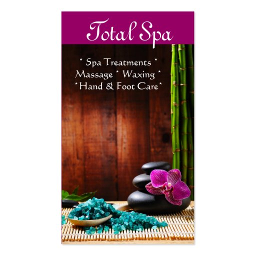 Spa Massage Salon Business Card Therapy (front side)