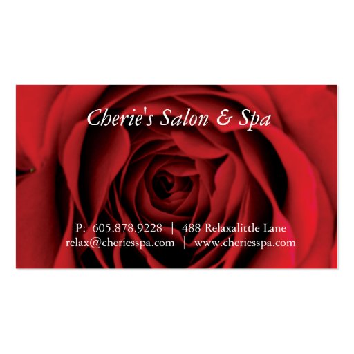 Spa - Nail Salon Red Rose 1 Business Card