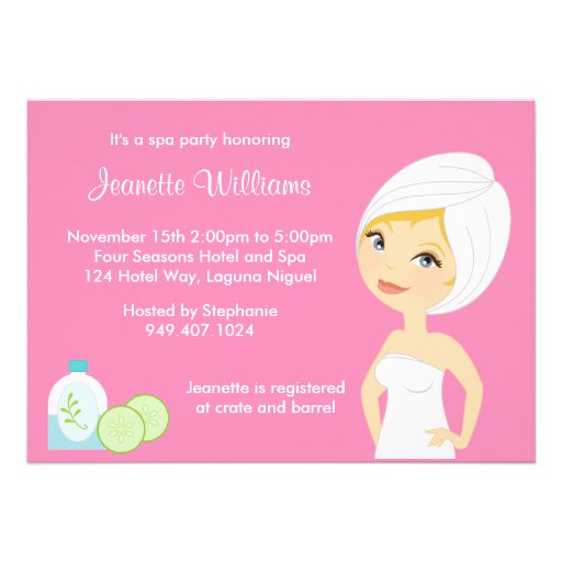 Spa Party Invitation