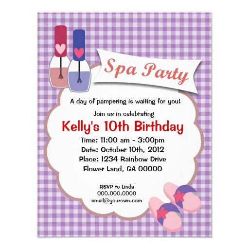 Spa Party Invitation for Kids