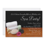 Spa Party Invitations, Salon Scene Black/Color