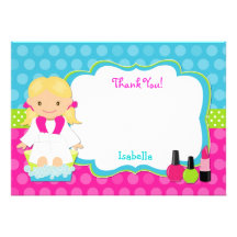 Spa Party Thank you note cards Personalized Invite