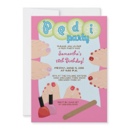SPA PEDICURE Pedi Party Invitation 5x7 invitation
