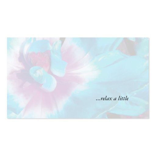 Spa - Salon Blue Flower 1 Business Card (back side)