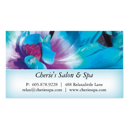 Spa - Salon Blue Flower 1 Business Card