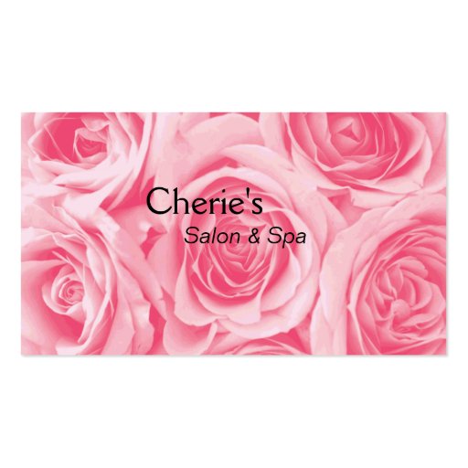 Spa - Salon Blushing Pink Roses Business Card (front side)