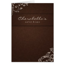 Spa Salon Brochure Beige Brown Linen Floral Greeting Card