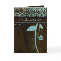 Spa Salon Brochure Greeting Card Flower Blue