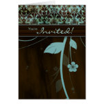 Spa Salon Brochure Greeting Card Flower Blue
